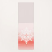 Koraal Waterverf Ombre Gradient Mandala Monogram Yogamat (Voorkant)