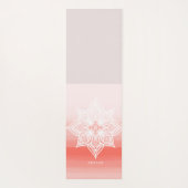 Koraal Waterverf Ombre Gradient Mandala Monogram Yogamat (Achterkant)