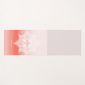 Koraal Waterverf Ombre Gradient Mandala Monogram Yogamat (Voorkant (horizontaal))