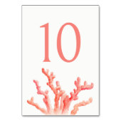 Koraal waterverf oranje kunst marine bruiloft kaart (Achterkant)