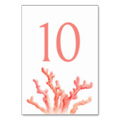 Koraal waterverf oranje kunst marine bruiloft kaart (Voorkant)