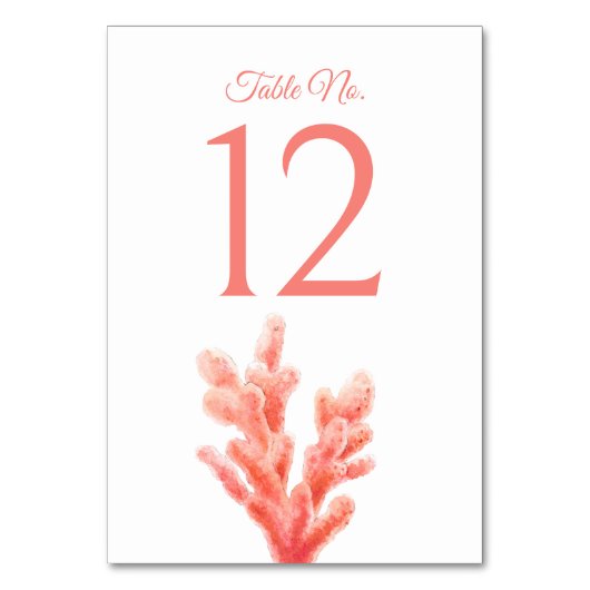 Koraal waterverf oranje kunst marine bruiloft kaart (Voorkant)
