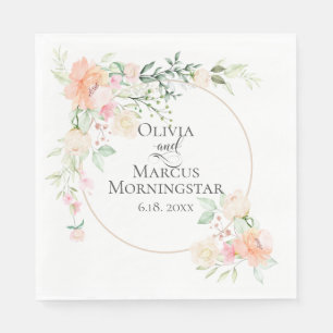 Koraal Waterverf Spring Flower Bouquet Servet