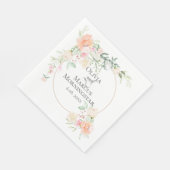 Koraal Waterverf Spring Flower Bouquet Servet (Hoek)