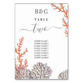 Koraal Waterverf Strand Modern Bruiloft Kaart (Voorkant)