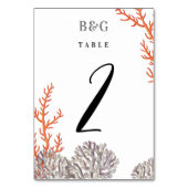 Koraal Waterverf Strand Modern Bruiloft Kaart (Achterkant)