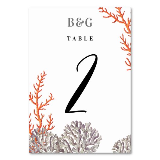 Koraal Waterverf Strand Modern Bruiloft Kaart (Achterkant)