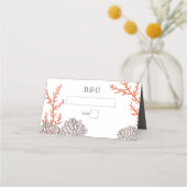 Koraal Waterverf Strand Modern Bruiloft Plaatskaartje (Voorkant)
