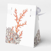 Koraal Waterverf Strand Modern Huwelijkscadeau Bedankdoosjes (Achterkant)
