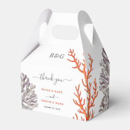 Koraal Waterverf Strand Modern Huwelijkscadeau Bedankdoosjes