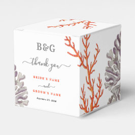Koraal Waterverf Strand Modern Huwelijkscadeau Bedankdoosjes