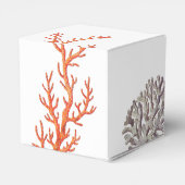 Koraal Waterverf Strand Modern Huwelijkscadeau Bedankdoosjes (Achterkant)