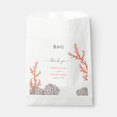 Koraal Waterverf Strand Modern Huwelijkscadeau Bedankzakje (Voorkant)