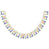 Koraal Waterverf Typografie Happy Birthday Regenbo Vlaggetjes (Alle)