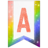 Koraal Waterverf Typografie Happy Birthday Regenbo Vlaggetjes (Derde vlag)