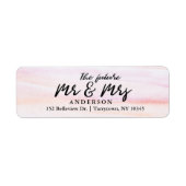 Koraal Waterverven Script De toekomst Mr en Mrs Etiket (Voorkant)