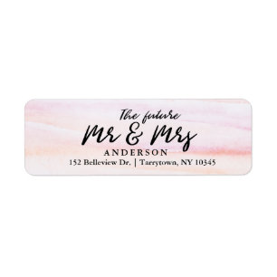 Koraal Waterverven Script De toekomst Mr en Mrs Etiket