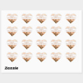 Koraal Wervelend Hartblad Boom Trouwzegel Hart Sticker (Vel)