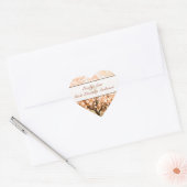 Koraal Wervelend Hartblad Boom Trouwzegel Hart Sticker (Envelop)