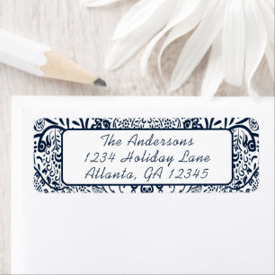Koraal Whimsical Love Bird Wervelingen Retouradres Etiket