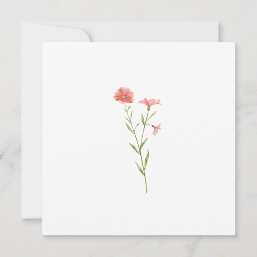 Koraal Wildbloem Doop Aankondiging Gouden Letterty (Achterkant)