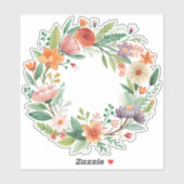 Koraal Wildflower Krans Custom-Cut Vinyl Sticker (Vel)