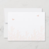 Koraal Wildflower Romantic Bumble bee Wedding RSVP Bedankkaart (Achterkant)