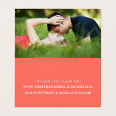 Koraal & wit Eenvoudig Manuscript met de Kaart van Visitekaartje (Binnenkant ongevouwen)