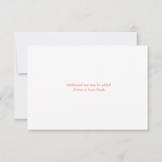 Koraal & Wit Elegant Eenvoudige RSVP Bruiloft Kaar (Achterkant)