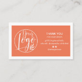 Koraal wit minimalistische logo Qr orde dank u Visitekaartje (Voorkant)