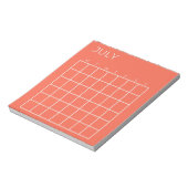 Koraal Wit Ongedateerde Juli Kalender voor Planner Notitieblok (Linkerzijde)