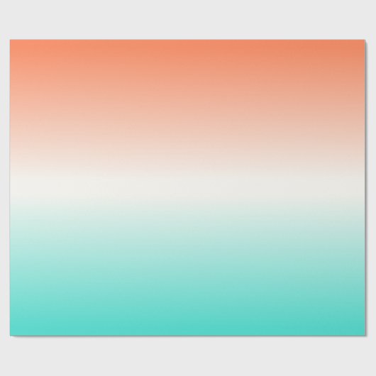 Koraal Wit Turquoise Ombre Cadeaupapier (Vlak)
