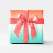 Koraal Wit Turquoise Ombre Cadeaupapier