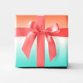 Koraal Wit Turquoise Ombre Cadeaupapier