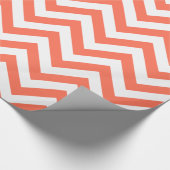Koraal Wit XL Chevron ZigZag Patroon Cadeaupapier (Hoek)