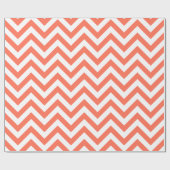 Koraal Wit XL Chevron ZigZag Patroon Cadeaupapier (Vlak)