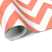 Koraal Wit XL Chevron ZigZag Patroon Cadeaupapier (Rol Hoek)