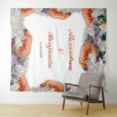 Koraal witte bloemstuk trouwfotobehang wandkleed (In Situ (horizontaal))