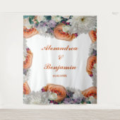 Koraal witte bloemstuk trouwfotobehang wandkleed (Voorkant)