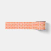 Koraal Witte Hartjes Patroon Grosgrain Lint (Voorkant)
