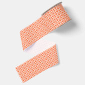 Koraal Witte Hartjes Patroon Grosgrain Lint (Achterkant)
