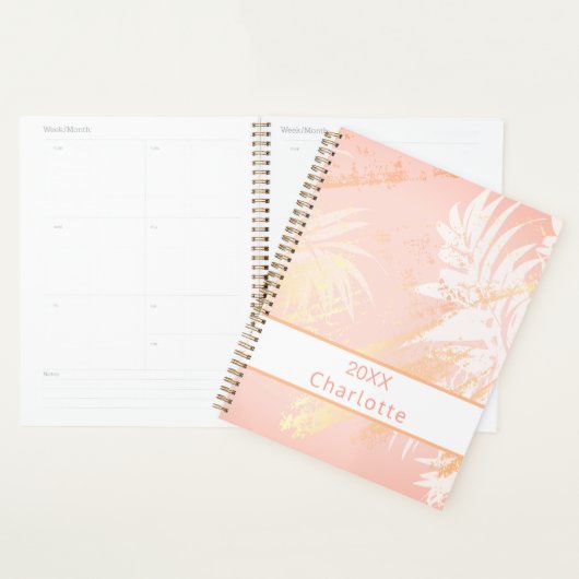 Koraal witte palmboom 2026 planner (Display)
