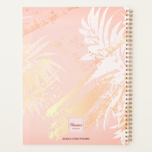 Koraal witte palmboom 2026 planner (Achterkant)