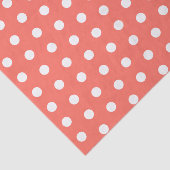Koraal witte polka stippen tissuepapier (Detail)