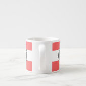 Koraal witte strepenpatroon, houtskoolmonogram espresso kop (Achterkant)