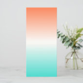 Koraal Witte Turquoise Driekleurige Ombre Blank (Staand voorkant)