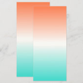 Koraal Witte Turquoise Driekleurige Ombre Blank (Voorkant / Achterkant)