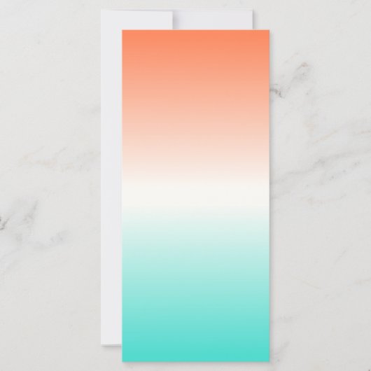 Koraal Witte Turquoise Driekleurige Ombre Blank (Voorkant)