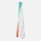 Koraal Witte Turquoise Driekleurige Ombre Stropdas (Achterkant)
