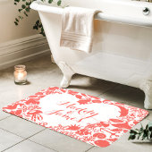 Koraal & Witte Zeewezens Koppels Hart Monogram Badmat